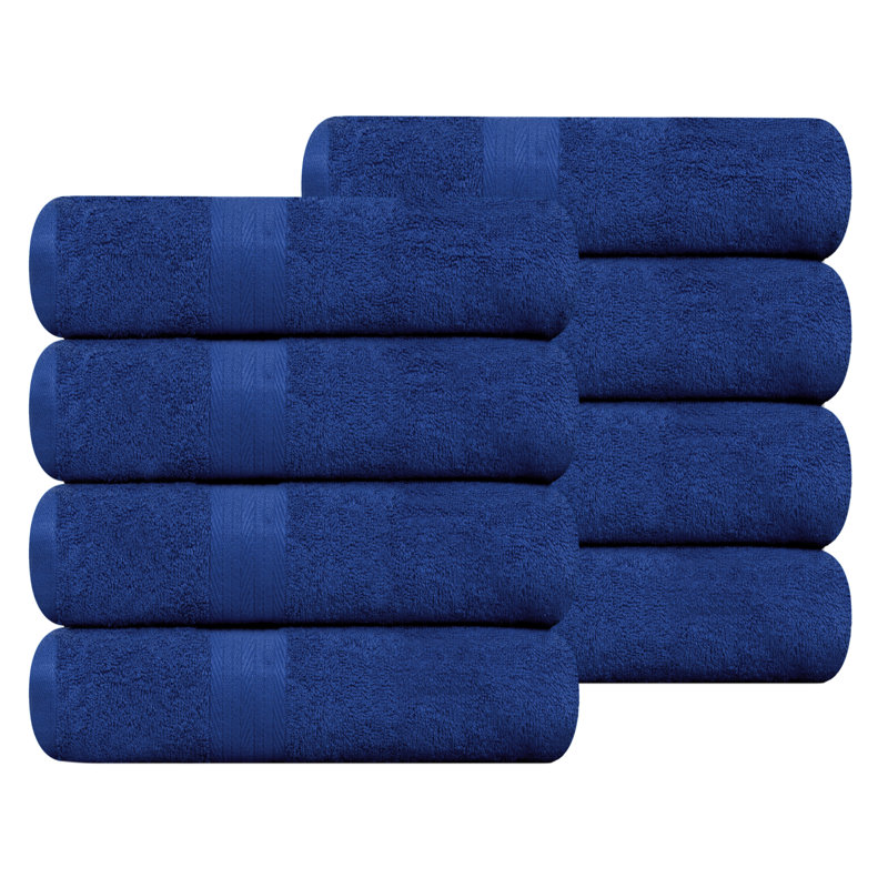 Hand Towel 100% Cotton Absorbent and Quick Drying , Navy