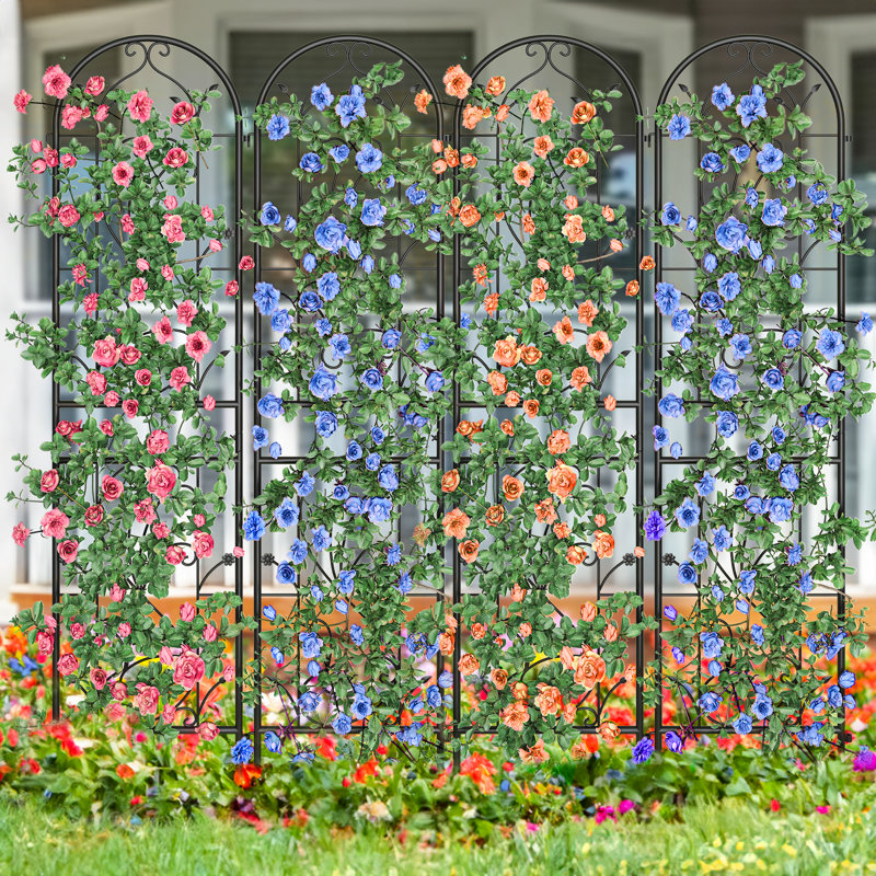 Rason 87'' H x 20'' W Metal Arched Trellis Side Panel