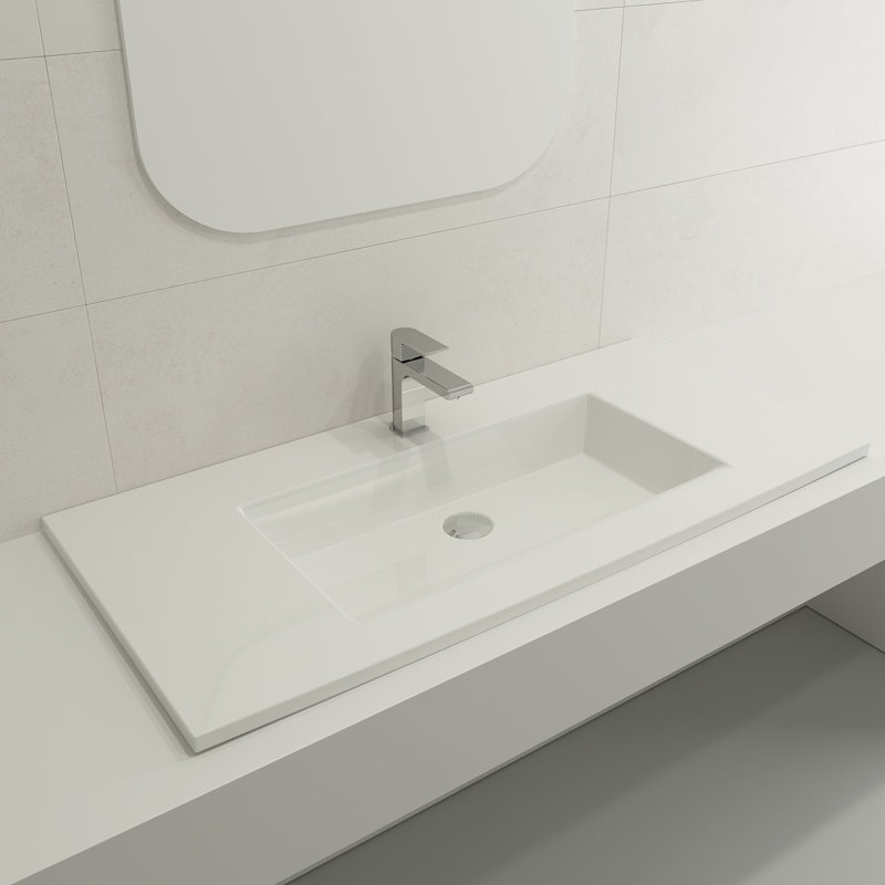Ravenna Bathroom Sink, White, Single-Hole