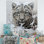 Tigre blanc en hiver III - Reproduction sans cadre sur métal