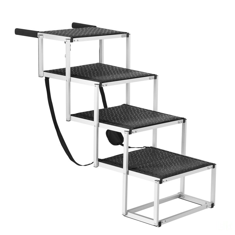 Escalier pour chien pour voiture 4 marches pliantes pour chien en aluminium pouvant supporter jusqu'à 250 lb