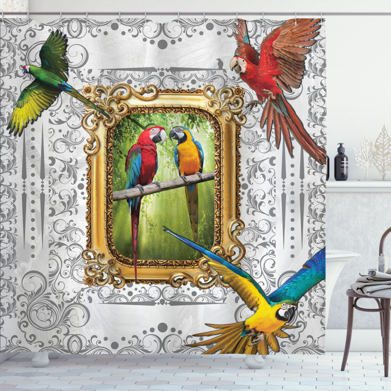 Shower Curtain with Hooks Included, 70" H x 69" W