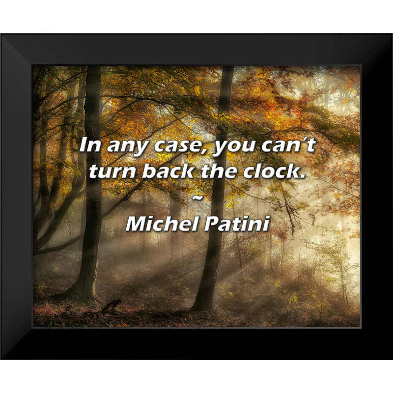 Michel Patini Quote: In any case, you can’t turn back the clock.