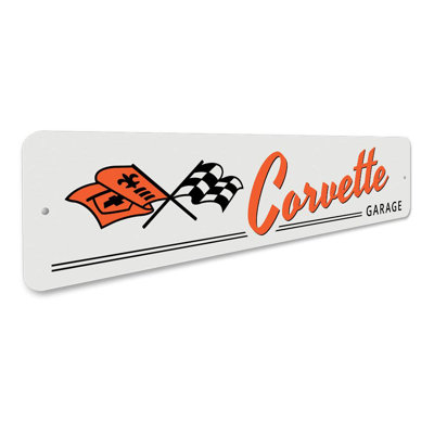 Corvette Garage Flags Aluminum Sign