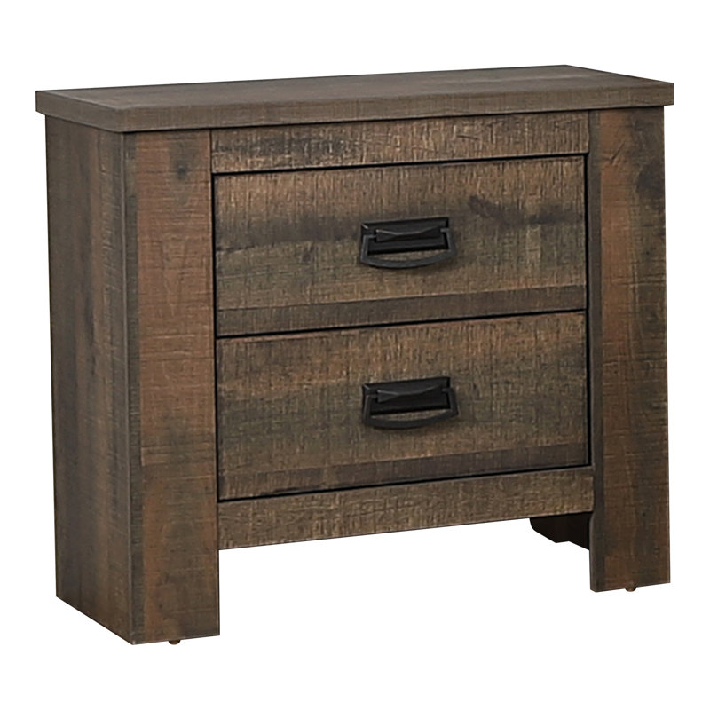 Ensemble de chambre à coucher avec commode en chêne vieilli 3 pièces Gotrich, Grand