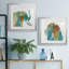 «Painterly Elephant», ensemble de 2 reproductions d'art encadrées-1707412372-1707412373-1707412376