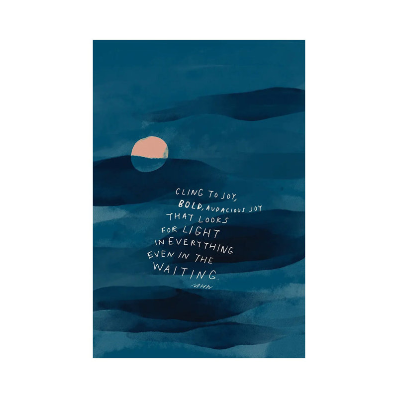 MNH106-Cling To Joy bleu marine nuit, H 26 po x l 18 po x 1,5 po