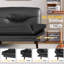 Futon canapé multi-personnes qui peut être converti en lit avec dossier et extrémités réglables (similicuir noir)