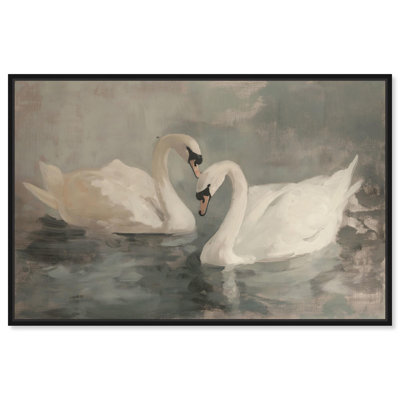 Art d'oiseaux élégants ivoire sur toile ivoire 