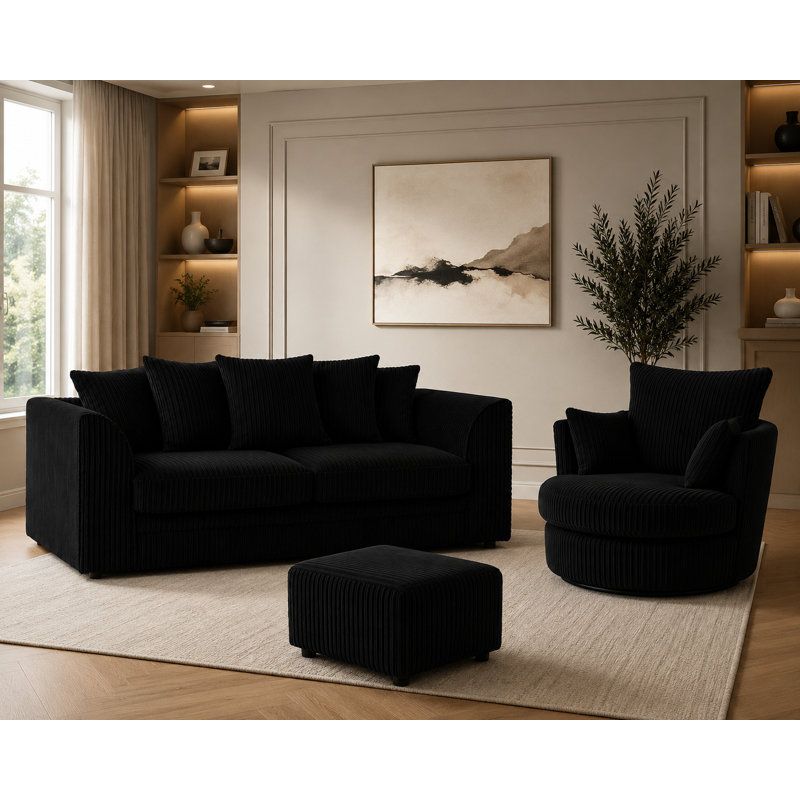 2 - Piece Living Room Set, Black