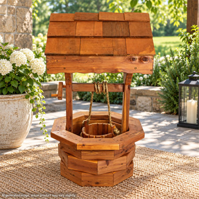 American Furniture Classics 37-Inch Eastern Aromatic Red Cedar Wishing Well Planter