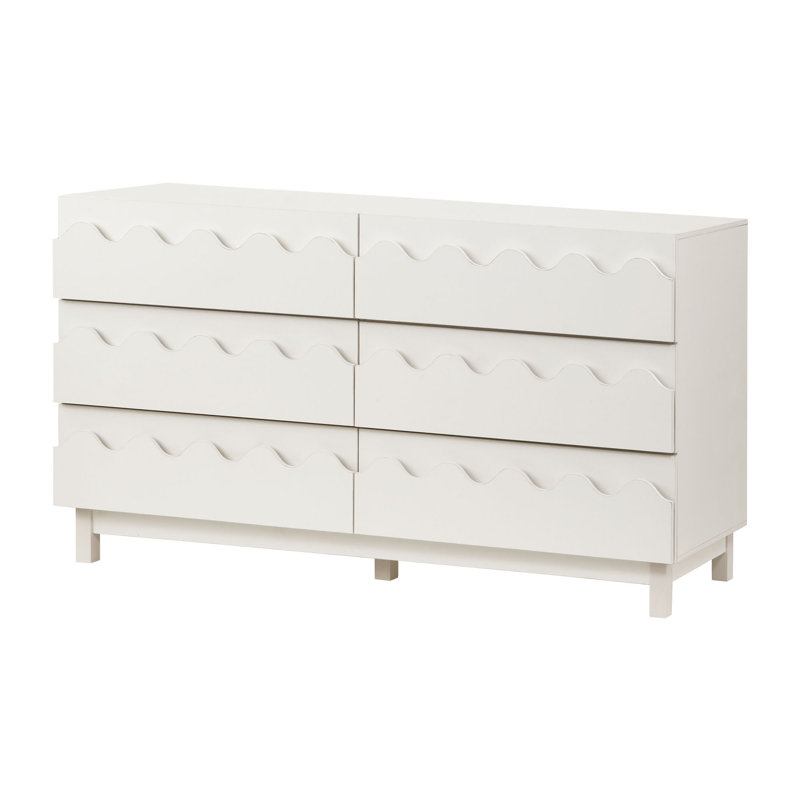 Commode double 6 tiroirs 60 po, Ivoire ivoire