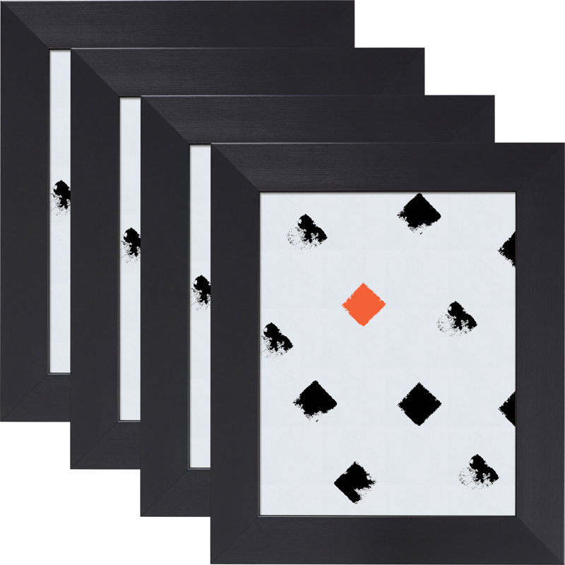 Ensemble de cadres muraux 4 pièces Chael, Noir, 5 po x 7 po