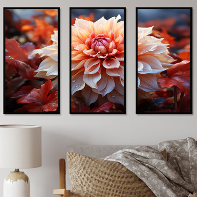Red Dahlias Delight - Dahlia, ensemble de reproductions d'art mural