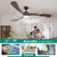 Ventilateur de plafond intérieur classique en bois massif brun classique de 72 pouces avec lumière DEL intégrée et télécommande