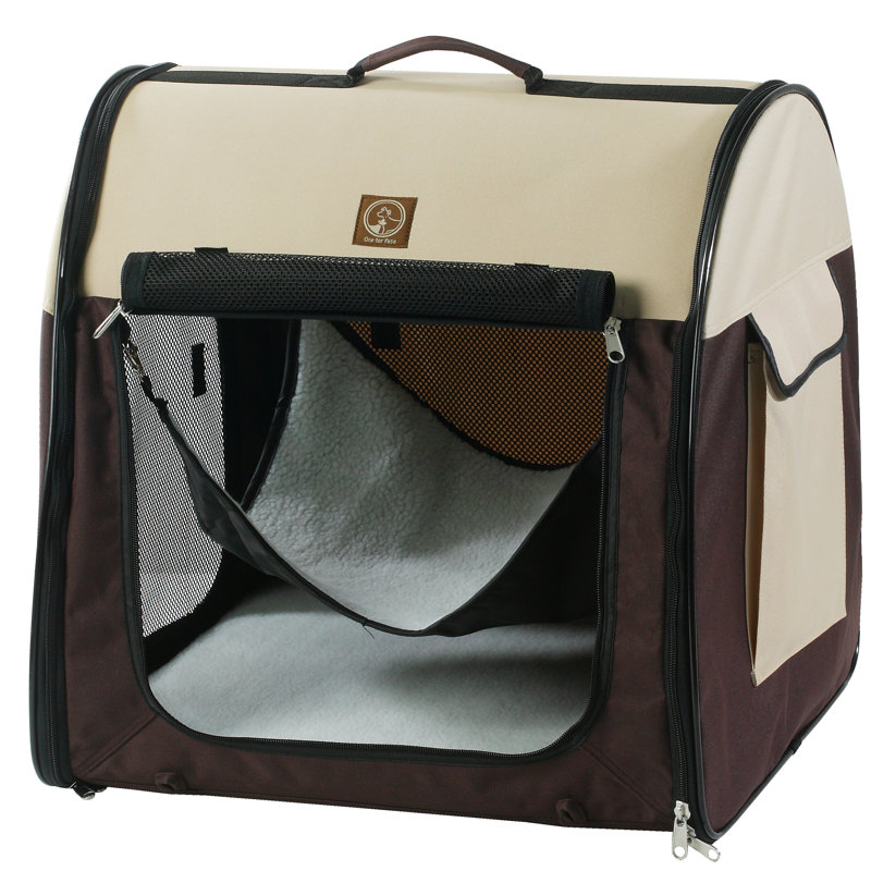 Sac de transport portable simple en tissu, Crème/brun
