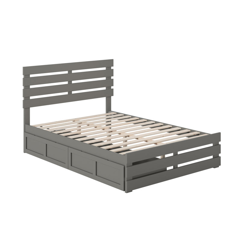 Bridport Slat Storage Bed, Gray, Full