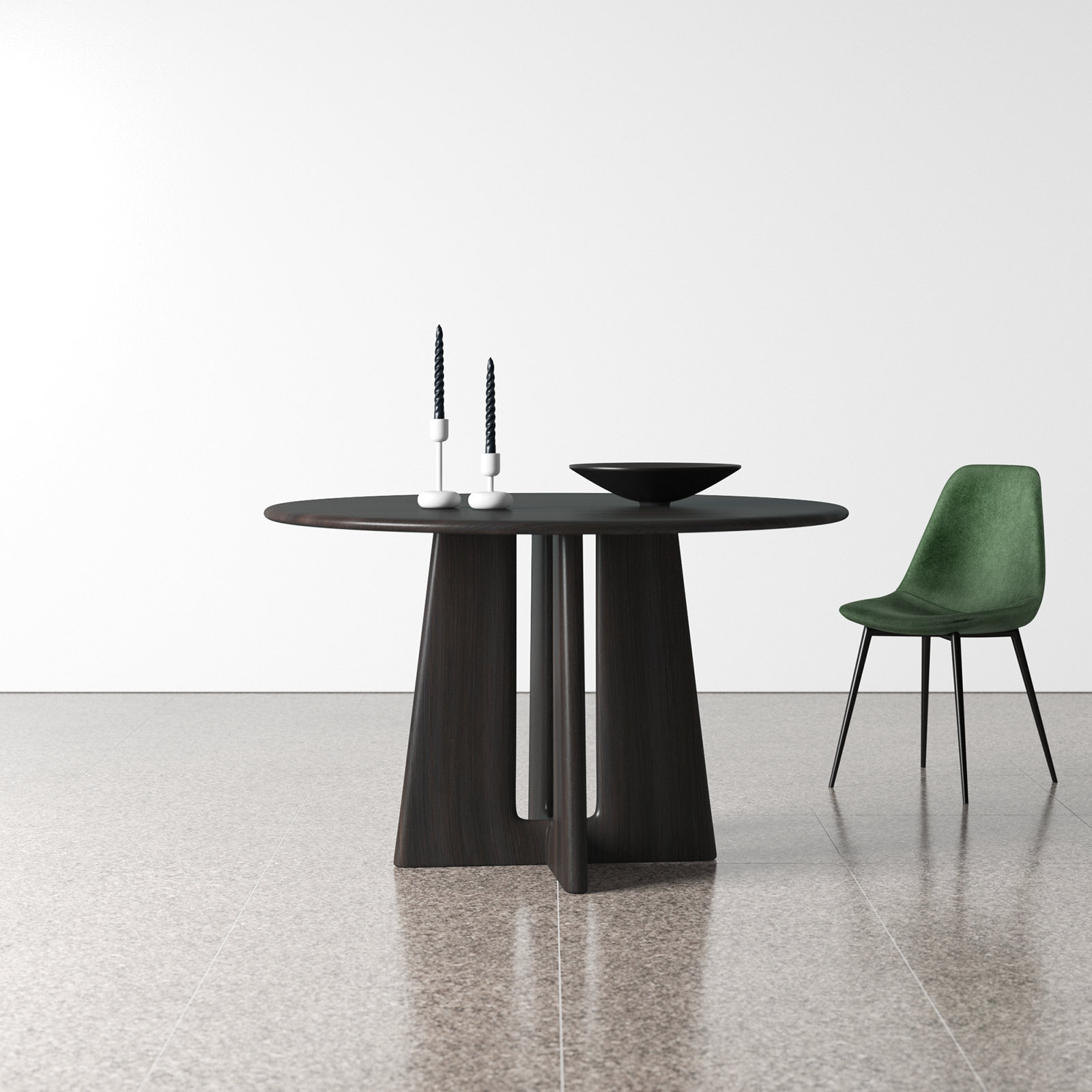 Kava 48'' Round Dining Table, Caviar