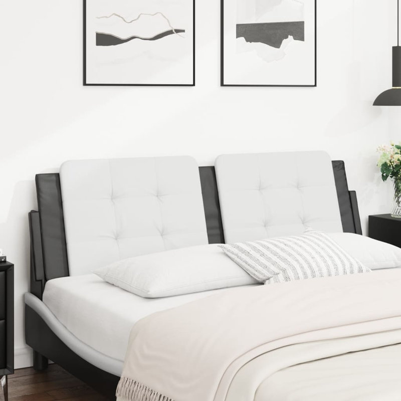 vidaXL Headboard Cushion Black and white, Black/White, Full/Queen