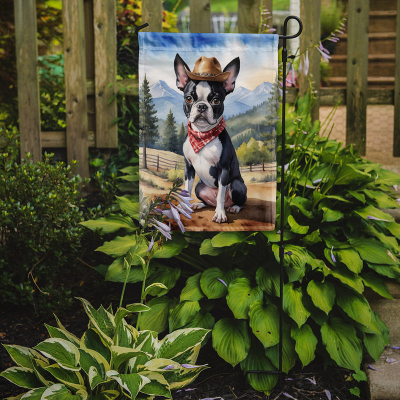 Drapeau Cowboy Welcome Garden, Boston-terrier