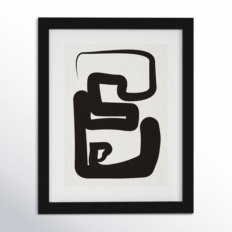 Oneliners-1 by Design Fabrikken, 14.12" H x 11.12" W x 0.88" D, Black Framed Paper