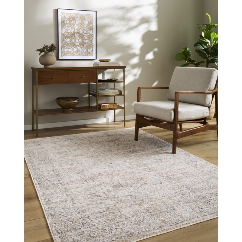Brynner Machine Woven Rug, Rectangle 7'10" x 10'2", Black/Brown/Beige/Tan/Gray/Cream