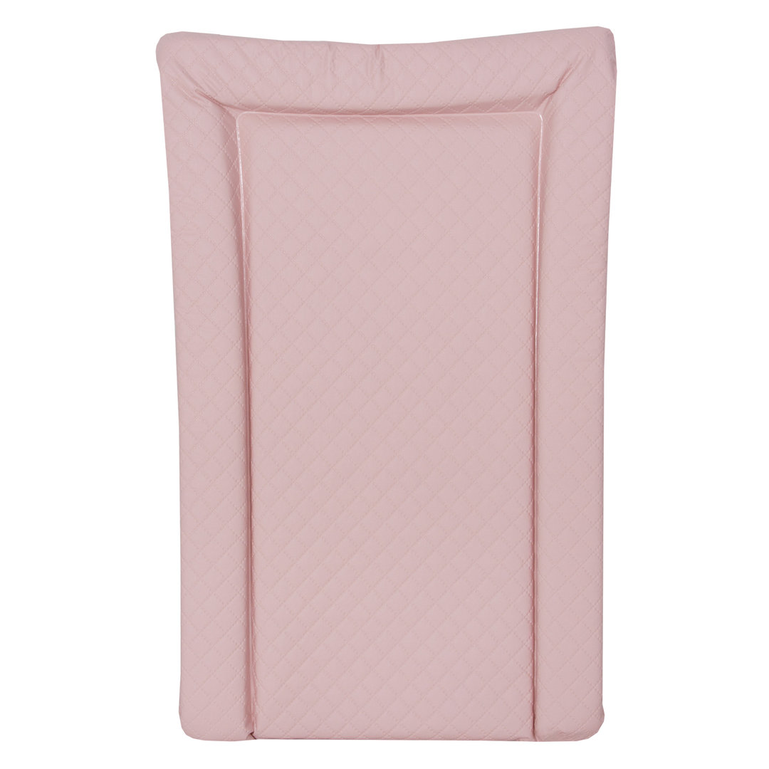 Deluxe Unisex Baby Waterproof Changing Mat With Raised Edges Quilted Caro Pink