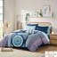 Édredon bleu marine à motif de draps - Imprimé-125166523-125166525