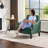 Ebern Designs 30.71"W Small Space Reading Chair Mid Century Curved Arm Linen Accent Chair-470367117