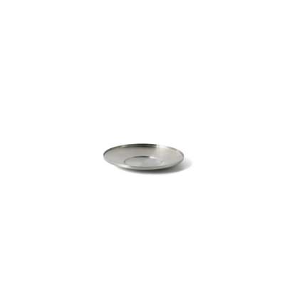 4.25" Round Stainless Bevel Saucer - Silver