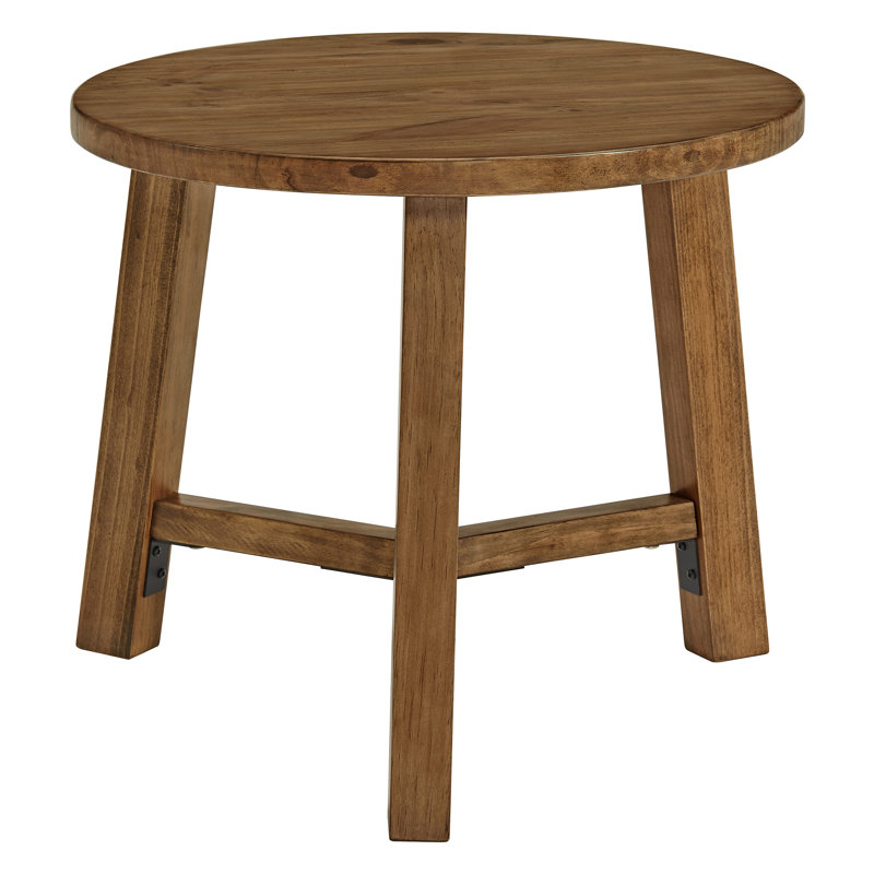  Table de bout ou table de chevet ronde 20 po Newbury, finition pacane