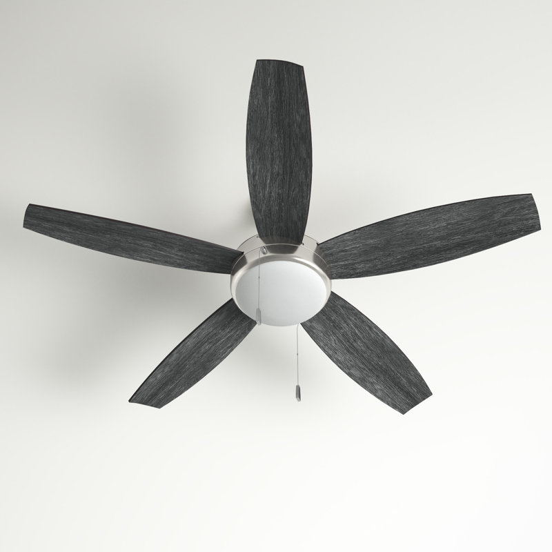 Phaze 52'' Ceiling Fan with Light Kit, Brushed Polished Nickel with Gray Blades