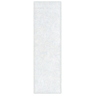 Galdamez Hand Tufted Viscose/Wool/Cotton Geometric Rug in Gray/Blue