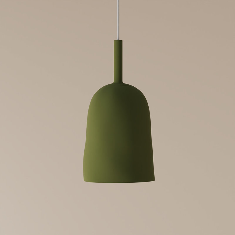 Vessel Pendant Light, 18" H x 14.5" W x 9" D, White, Olive