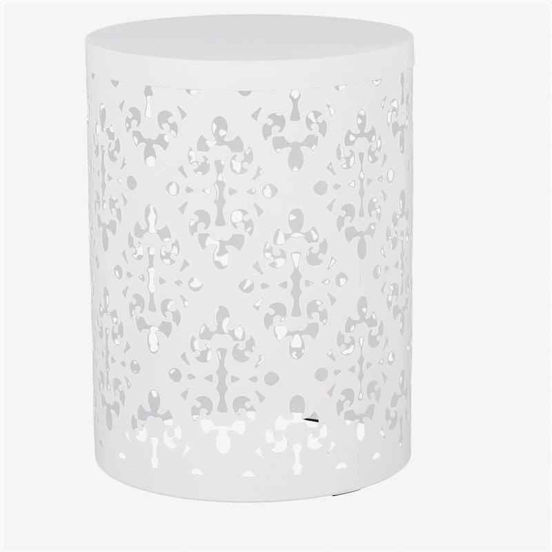 Table d'appoint à structure en métal, table d'appoint, extérieur, Blanc