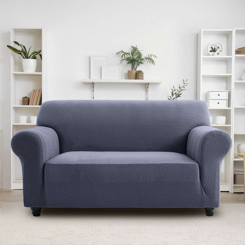 Durable Spandex Stretch Sofa Cover - Jacquard Pattern Sofa Slipcover & Furniture Protector, 179cm H x 224cm W - (2 Seater)