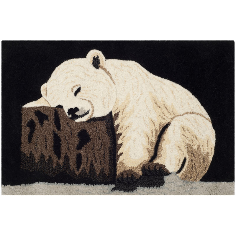 Tapis à motif animalier en laine touffeté à la main Wilderness, Rectangle 2 pi x 3 pi