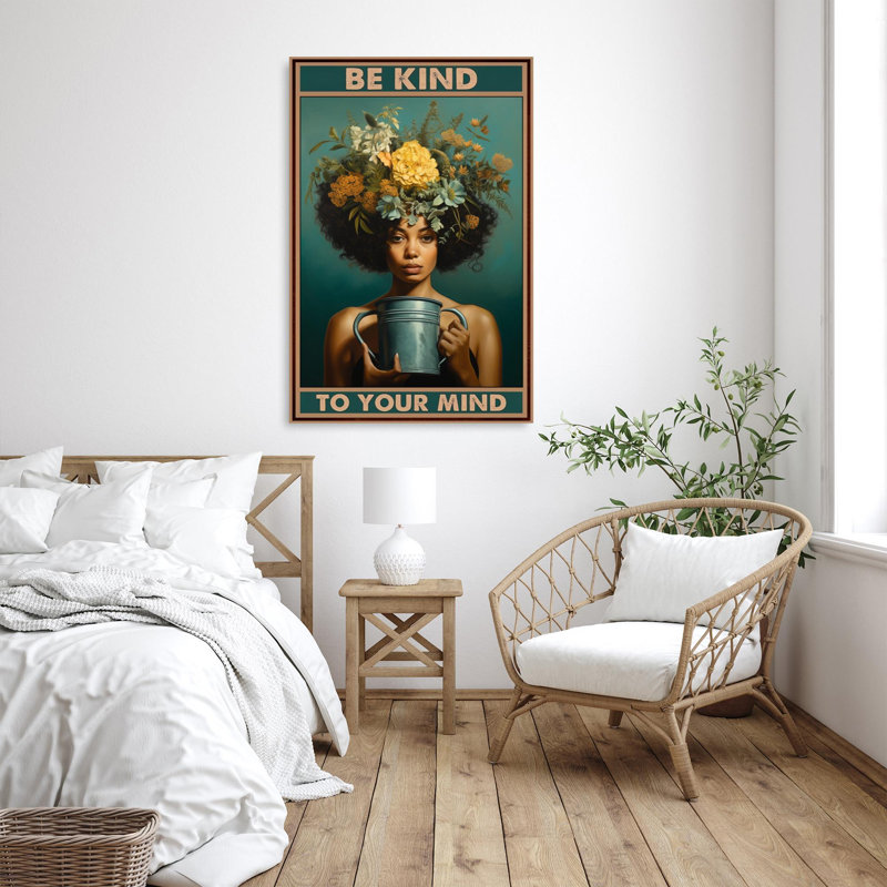 Fleurs Be Kind To Your Mind 9, H 36 po x l 24 po x P 1,25 po