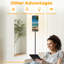 Lampe sur pied 68,5 po PeeNoke Palmiers tropical beach Lampe à poteau en métal à intensité variable avec abat-jour en lin Ampoule DEL incluse