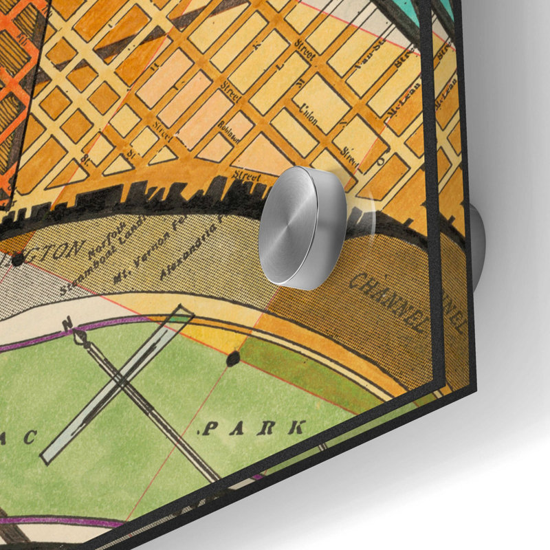 «Modern Map of D.C.» par Nikki Galapon, art mural en verre acrylique, H 24 po x l 24 po x P 0,2 po
