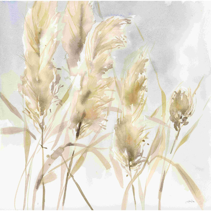 Pampas grasses par Katrina Pete - Peinture, H 12 po x l 12 po, Non, Toile avec cadre flottant noir