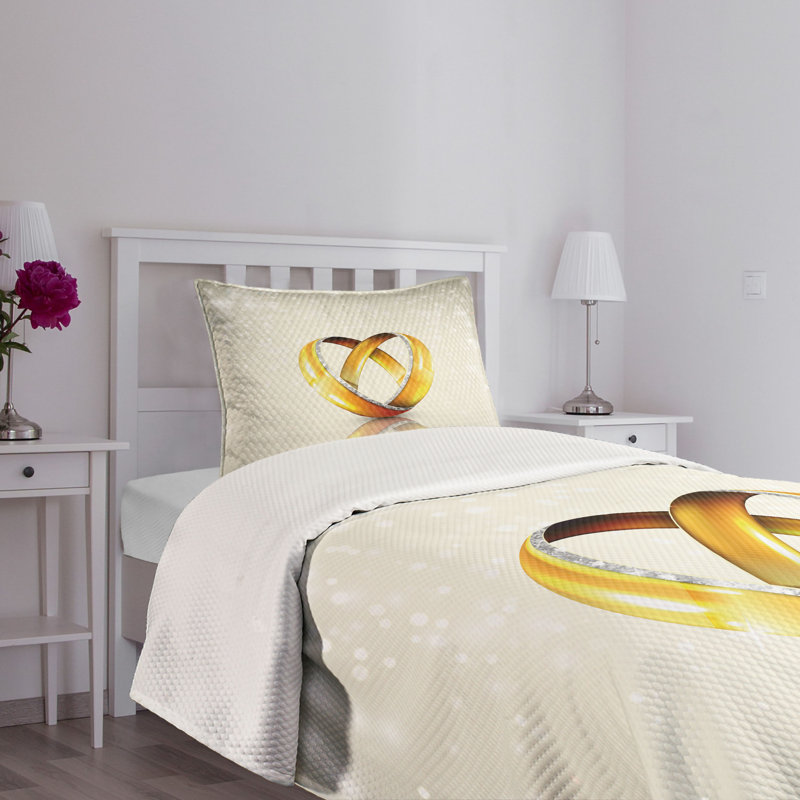 Twin White Polyester Kids Unisex Bedspread Set