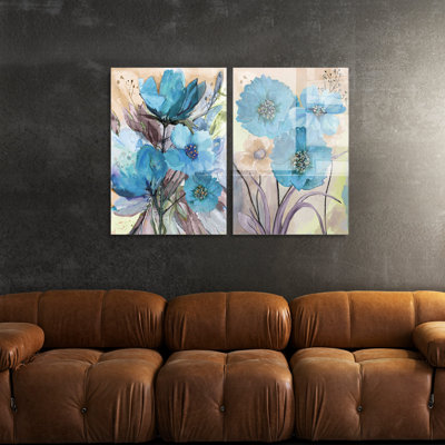 Elegant Decorative Tempered Glass Painting Set (2 Pieces), 27.6 x 39.4 inches | 100% Tempered Glass, Thickness: 0.16 inches | Perfect for Modern Home Decor, Stylish Art for Living Room & Office