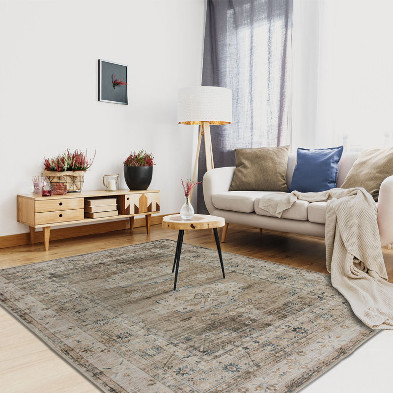 Tapis antidérapant Darryl-James, Rectangle 7 pi 6 po x 9 pi 6 po