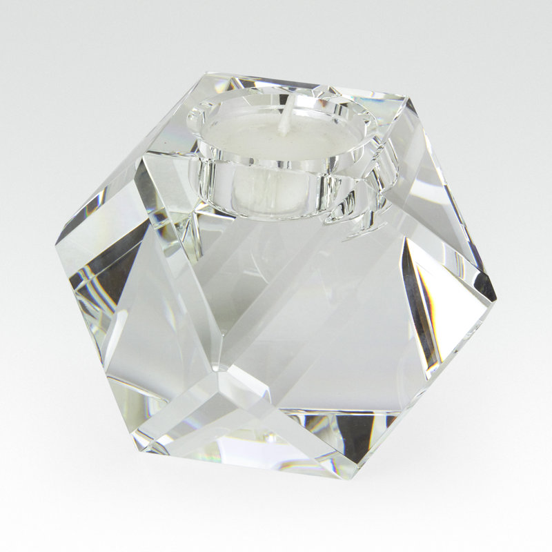 Porte-votive en cristal petit diamant diamond cut, H 3 po x l 3 po x P 3 po
