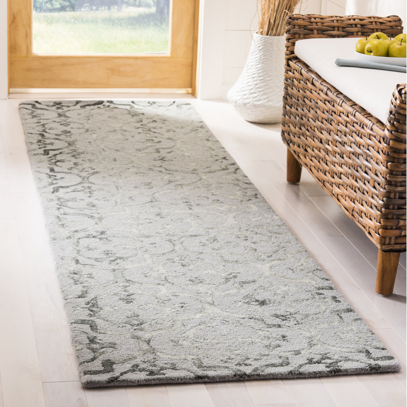 Oakton Hand Tufted Wool Floral Rug, Runner 2'3" x 8'