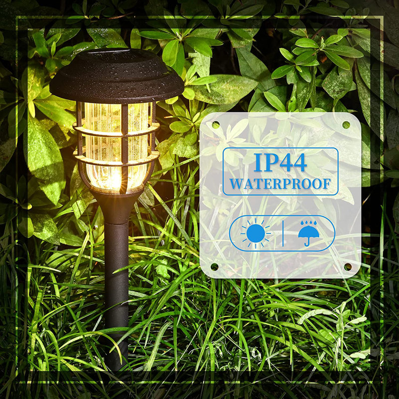 Clear Plastic Solar LED Pathway Lights with Dusk-to-Dawn Sensor, 8-Pack