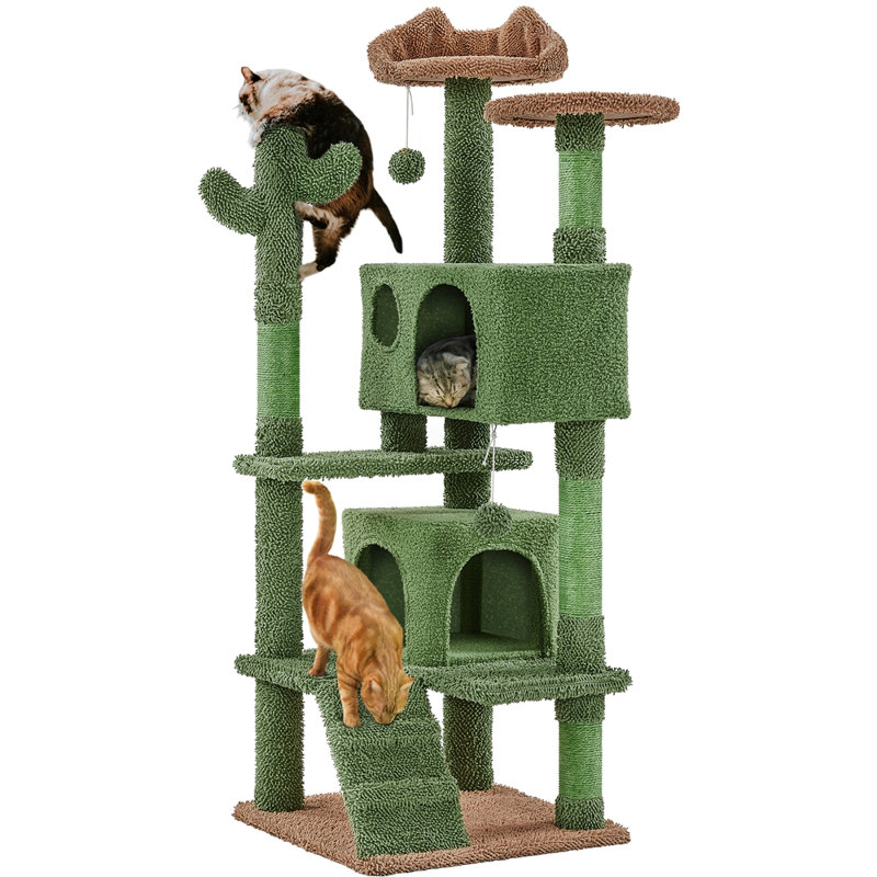 Cleobury 53'' Height Cat Cactus Tree Condo Kitten Tree Tower
