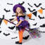 Ensemble de 2 accessoires de balai de sorcière d'Halloween, accessoires de balai de sorcière, accessoires de costumes de sorcière pour Halloween-1891283325