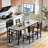 3 Piece Dining Table Set For 2, Small Industrial Kitchen Table With 2 Chairs, Wood Breakfast Nook Table And Chairs Set Of 2, Dinner Table Set For Small Spaces, Dining Room, Apartment-1922052384-1922052387